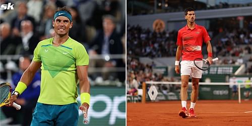 Rafael Nadal (L) and Novak Djokovic