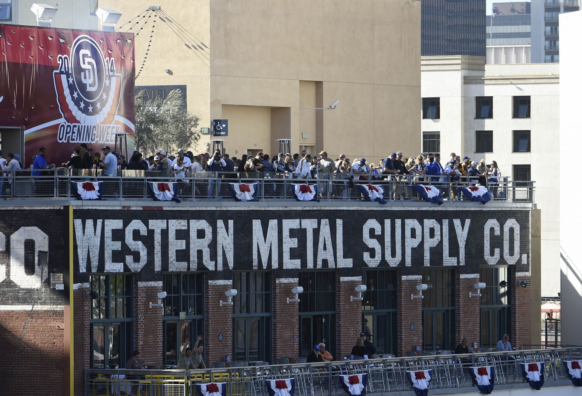 The beautiful brick facade of the Western Metal Supply CO. makes up the left-field wall at Petco Park.