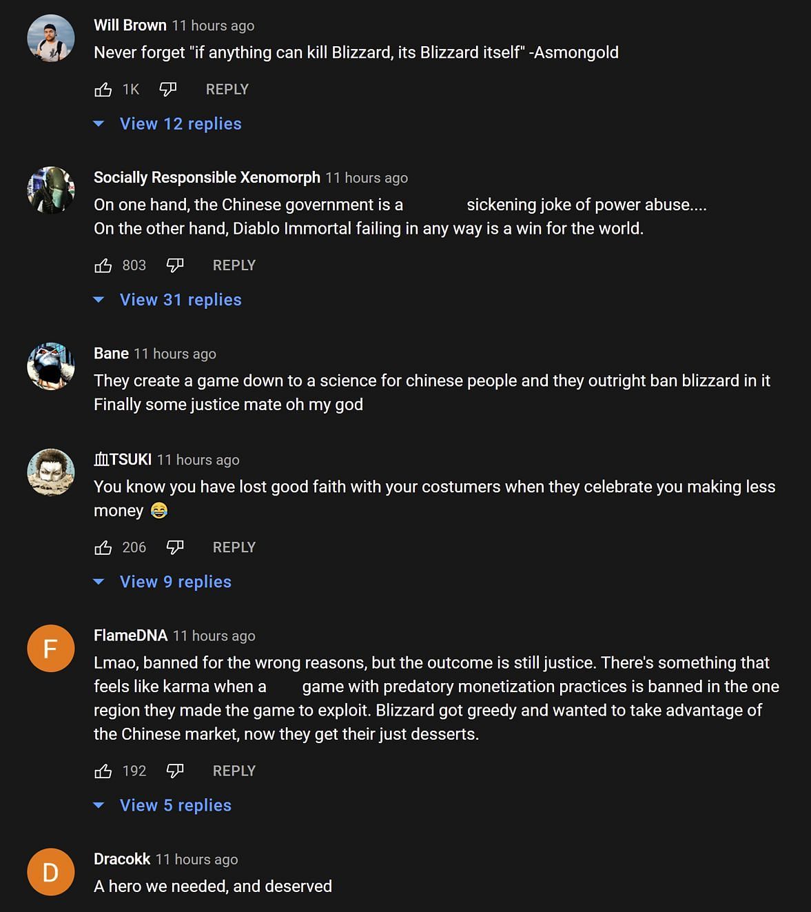 Fans provide their take on Diablo Immortal getting banned in China (Image via Asmongold Clips/YouTube)