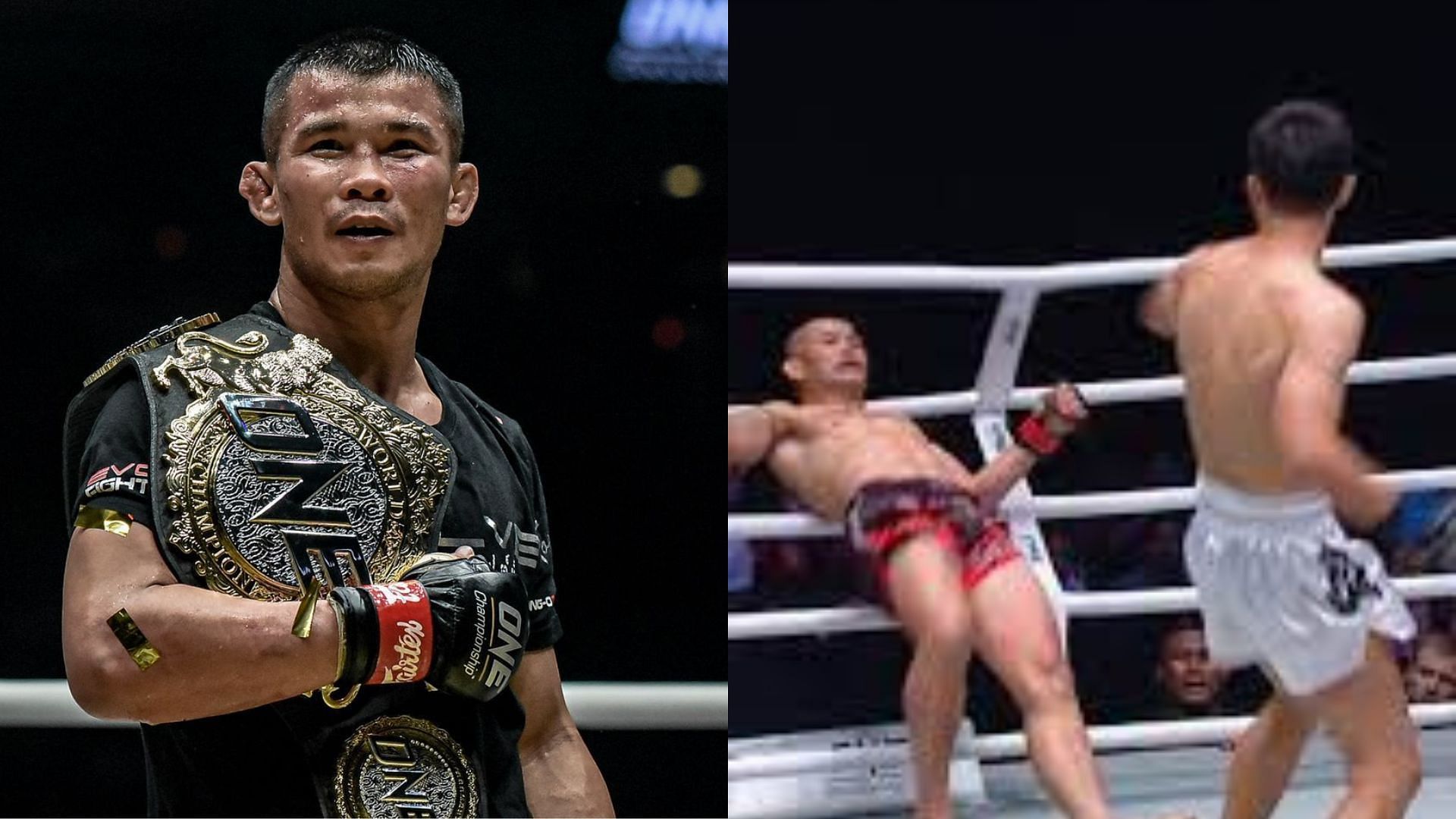 Nong-O Gaiyanghadao and Han Zihao [Photo Credit: ONE Championship] 