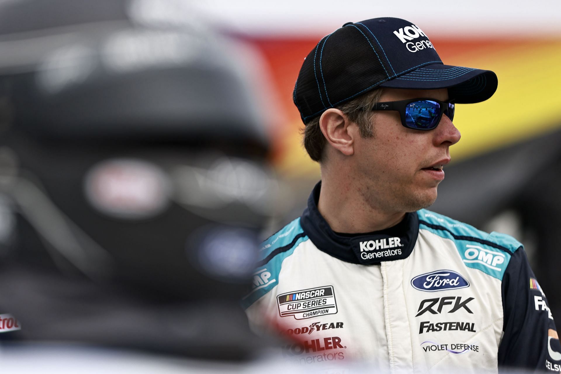 Brad Keselowski looks on during qualifying for the 2022 NASCAR Cup Series All-Star Race at Texas Motor Speedway in Fort Worth, Texas. (Photo by Buda Mendes/Getty Images)