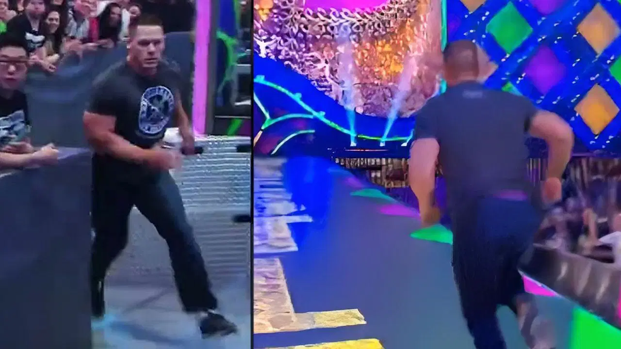 Why did John Cena run up the ramp at WrestleMania?