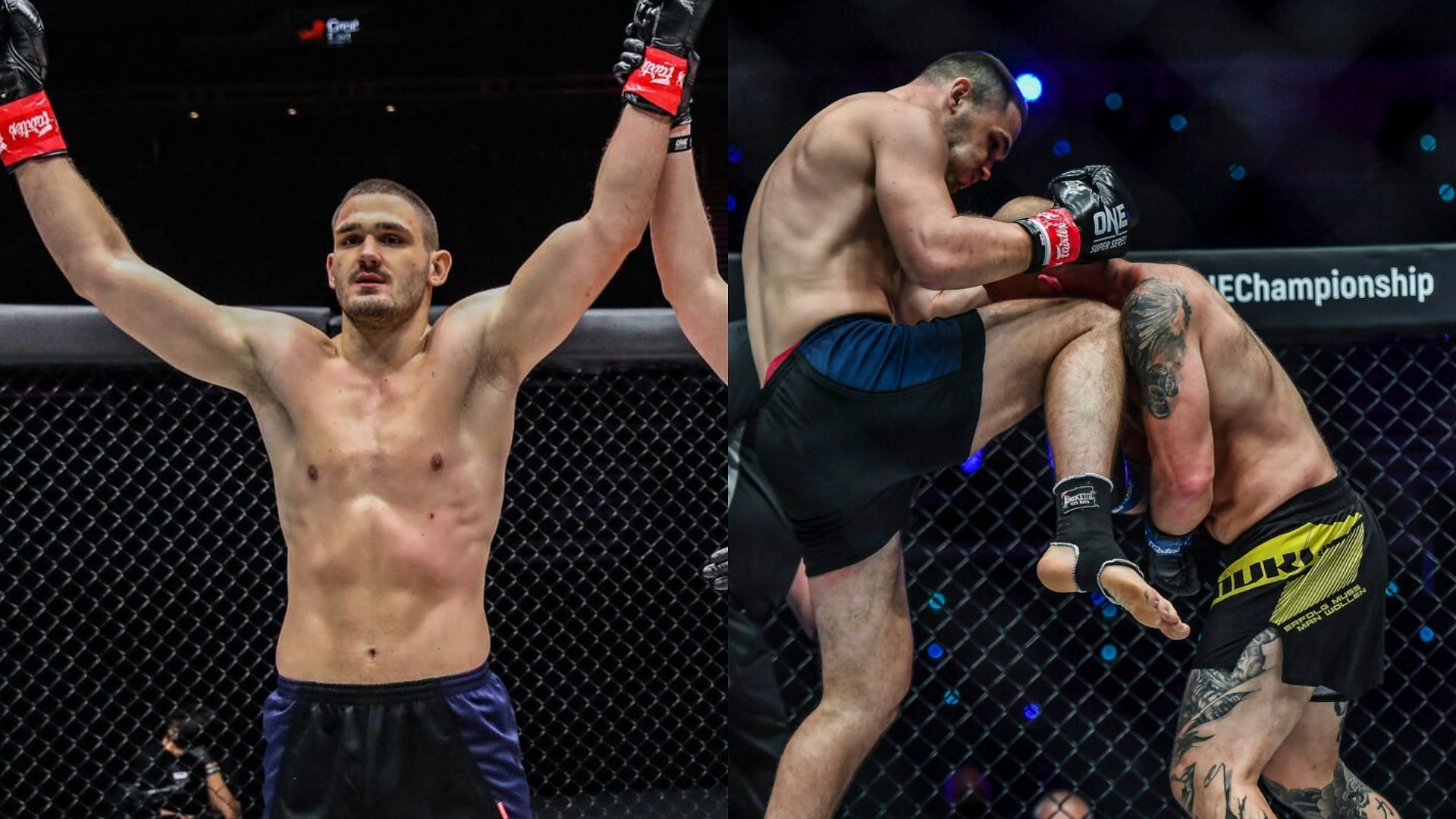 Rade Opacic (left), Opacic vs. Patrick Schmid (right) [Photo Credits: ONE Championship]