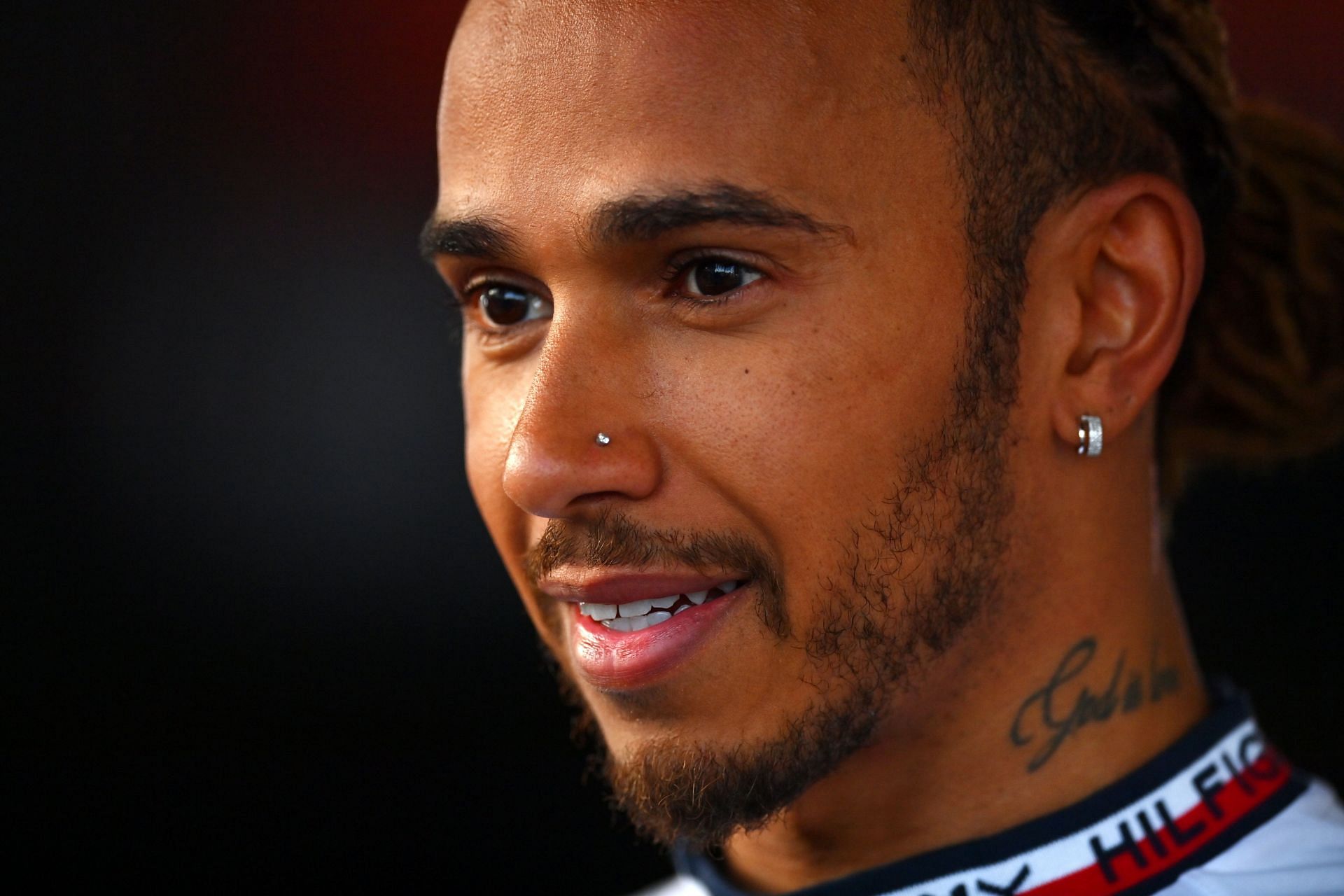 Lewis Hamilton was in a positive mood at the Azerbaijan GP