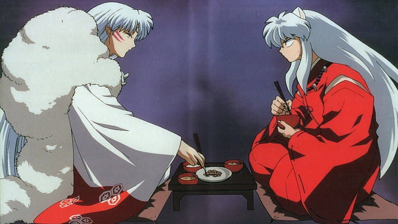Sesshomaru (left) and Inuyasha (right) as seen in the Inuyasha anime (Image via Sunrise Studios)