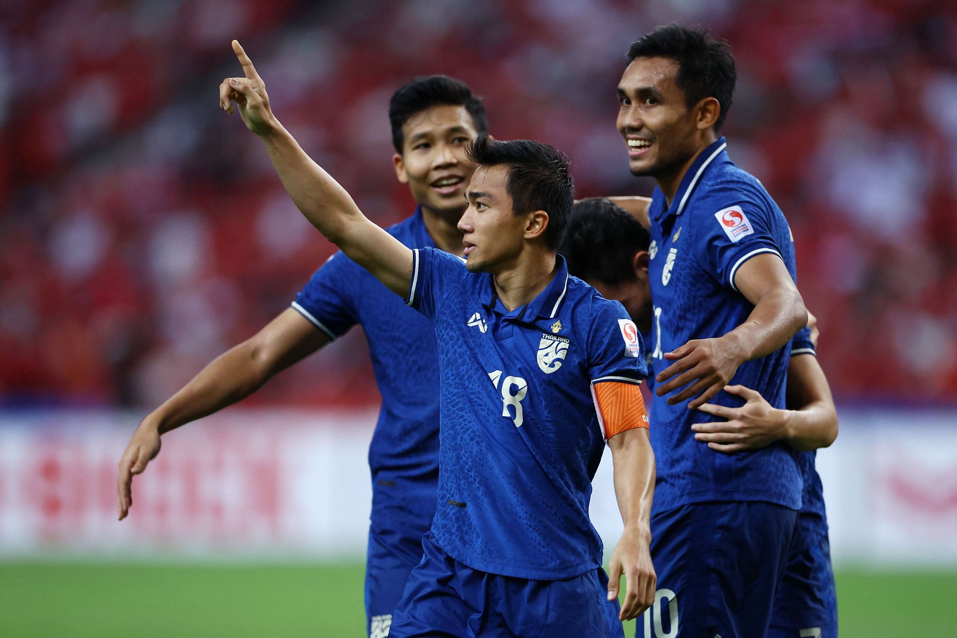 Thailand in action in the AFF Suzuki Cup