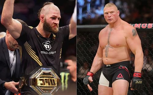 Jiri Prochazka (left) and Brock Lesnar (right)