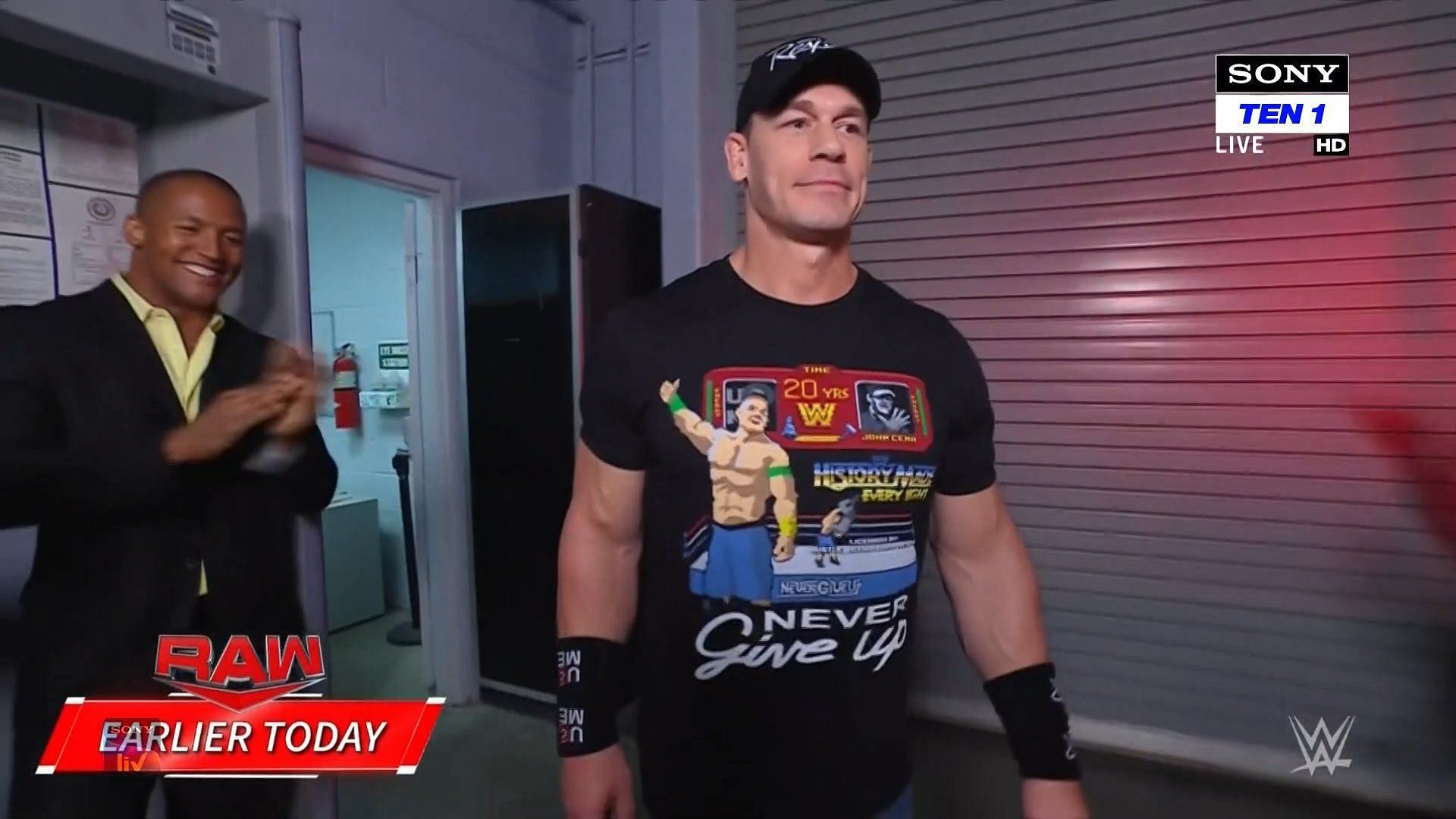 John Cena arriving at the Sames Center tonight on WWE RAW