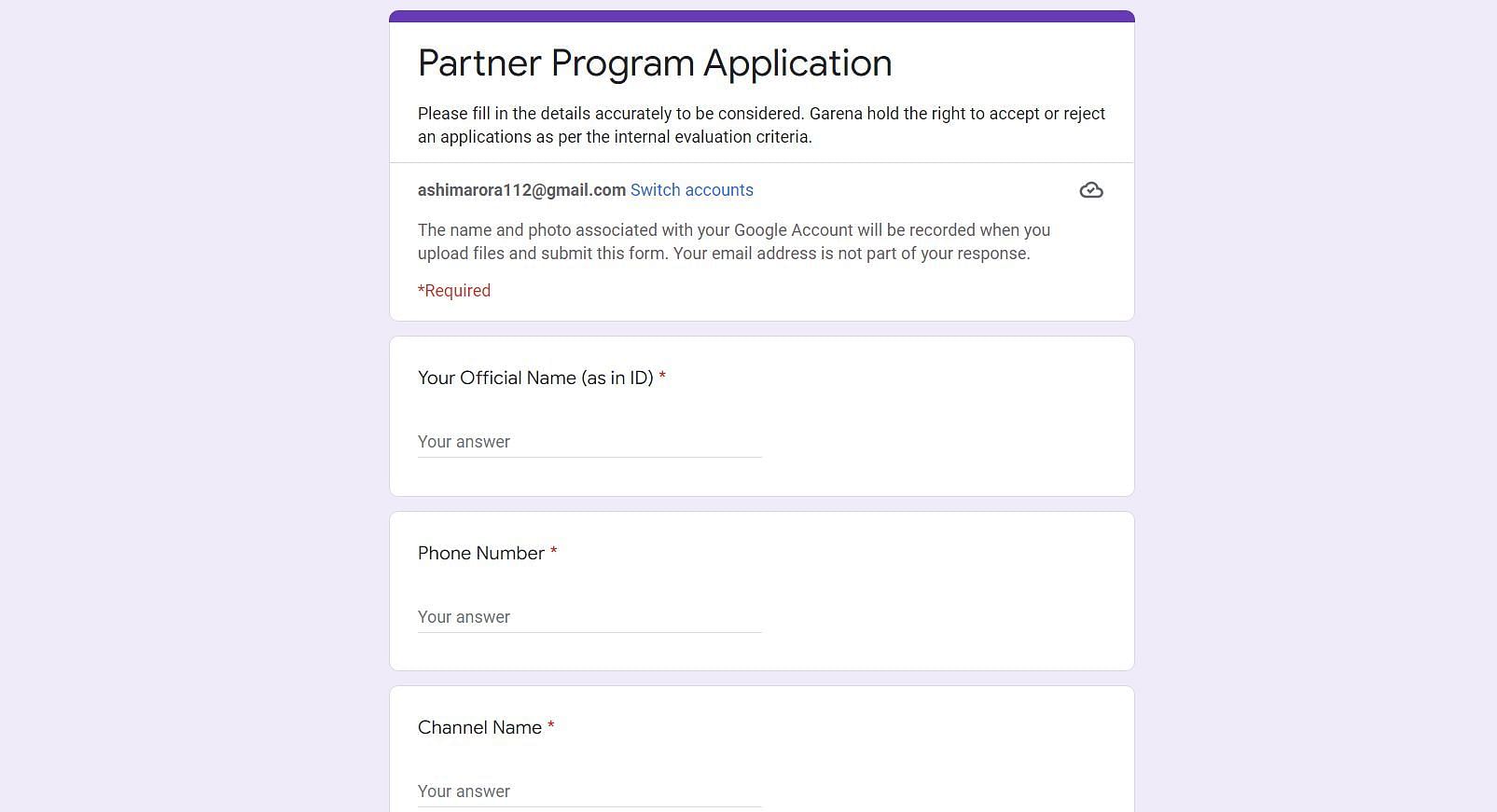 The Partner Program application for the Indian server (Image via Google)