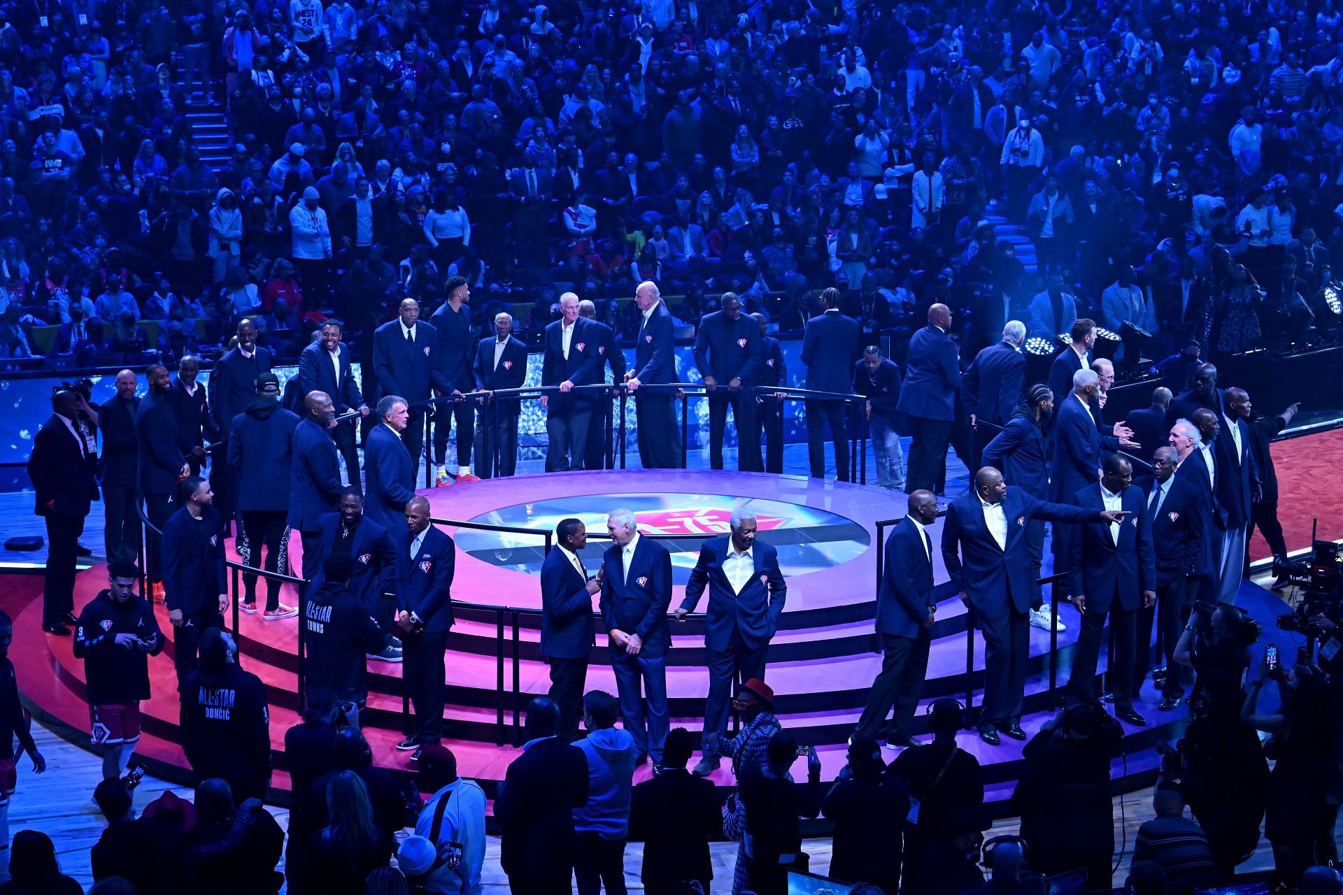 The 75th Anniversary Team honored at the 2022 NBA All-Star game in Cleveland.