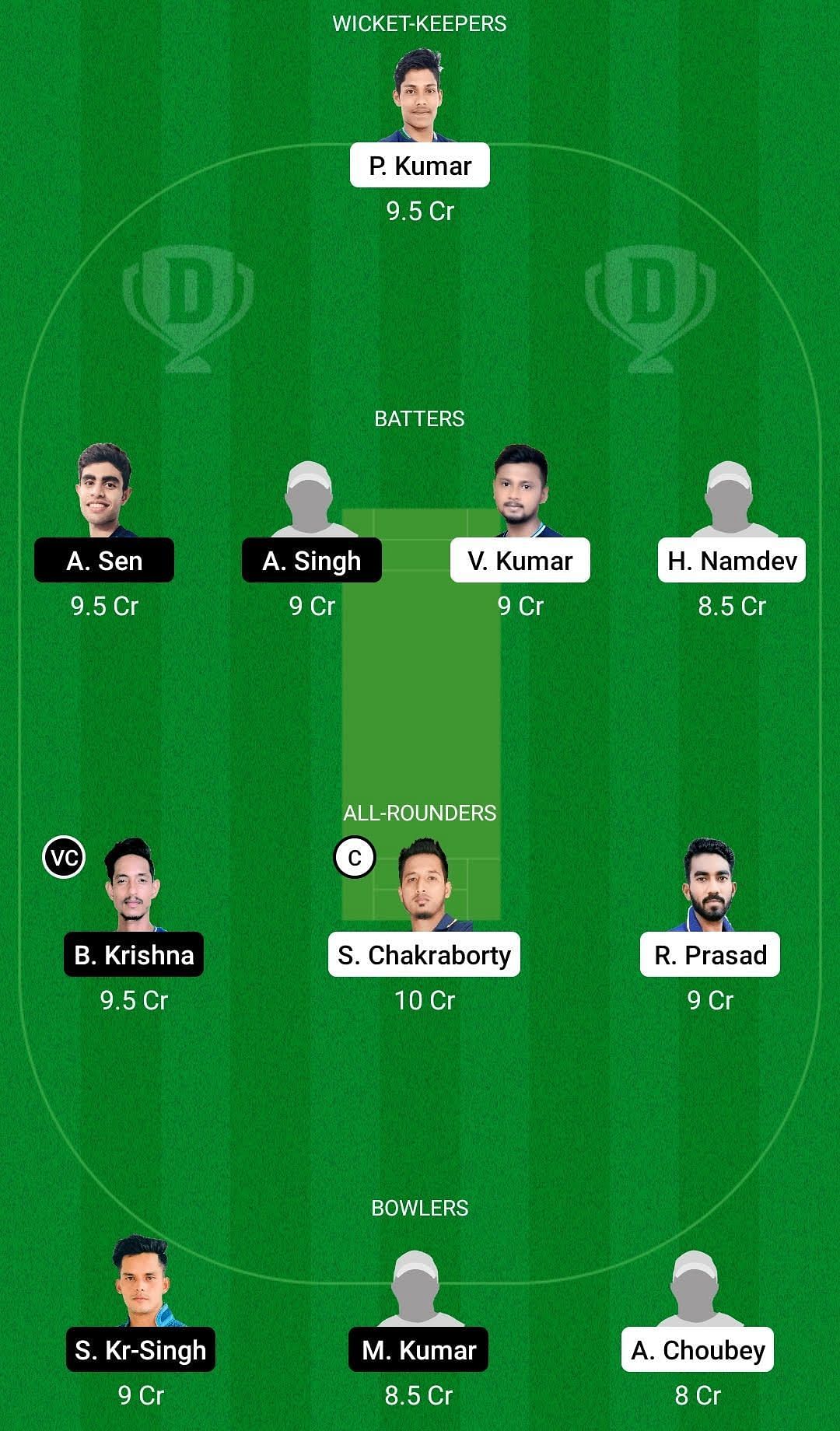 Dream11 team for JAM vs SIN Dream11 Prediction - Jharkhand T20 Trophy 2022