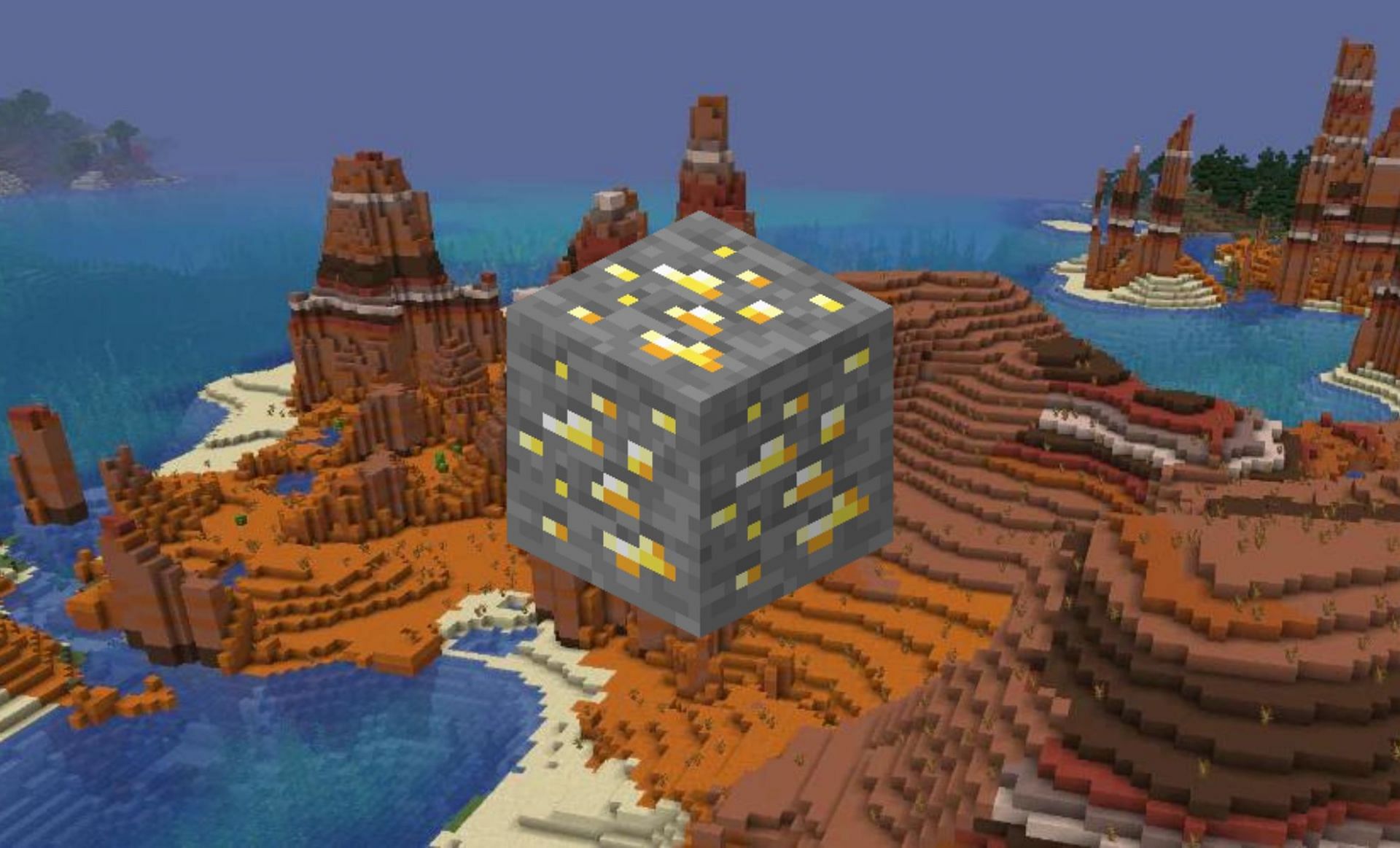Gold ore (Images via Mojang, Minecraft Wiki)