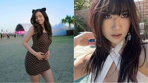 Pokimane reacts as AriaSaki shares her foot size during IRL stream in Korea