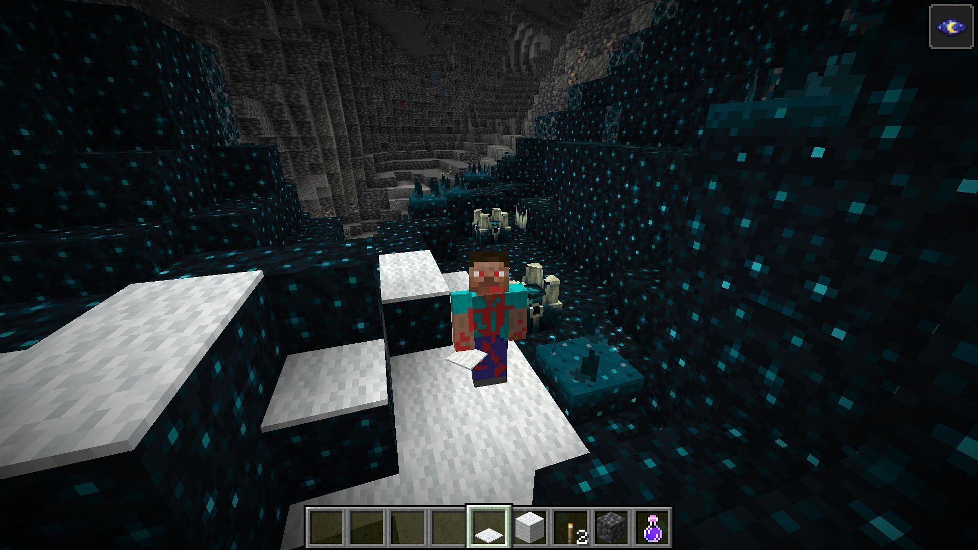 A pathway made up of carpet blocks (Image via Minecraft 1.19)