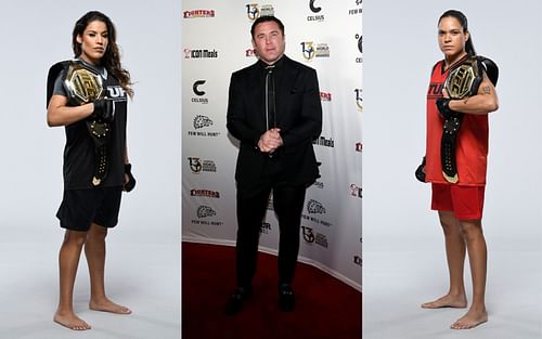 Julianna Pena (left), Chael Sonnen (middle), and Amanda Nunes (right)(Images via Getty)