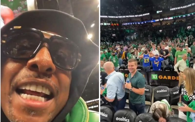 Boston Celtics legend Paul Pierce yells at Dubs fans present in TD Garden for Game 3