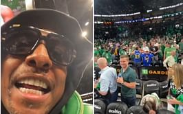 "Sit down! Look at these idiots right here! F**kin' idiots!" - Paul Pierce goes at it with 2 Golden State Warriors fans among the Boston Celtics crowd, the fans troll him back in hilarious exchange after Game 3 of NBA Finals