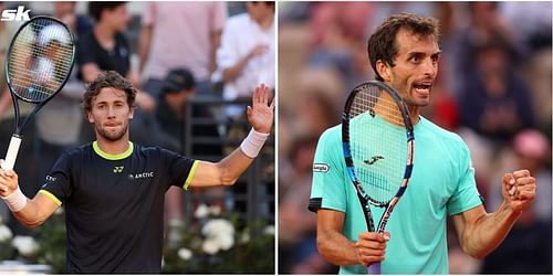 Casper Ruud (L) and Albert Ramos-Vinolas.