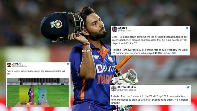 "Where is the God damn performance? Pathetic!"- Fans believe Rishabh Pant should be dropped from T20I team after another failure vs SA