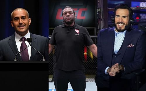 Jon Anik (left), Herb Dean (center) and Kenny Florian (right) [via Instagram @kennyflorian]