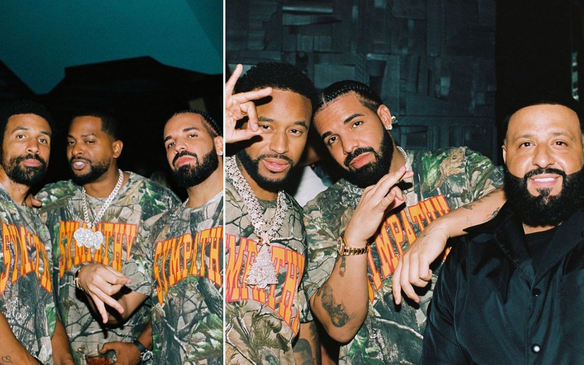 Drake was spotted wearing his SYMPATHY Tee in his recent Instagram post (Image via Instagram/@champagnepapi)