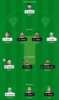 Dream11 Team for Singhbhum Strickers vs Ranchi Raiders - Jharkhand T20 Trophy 2022.