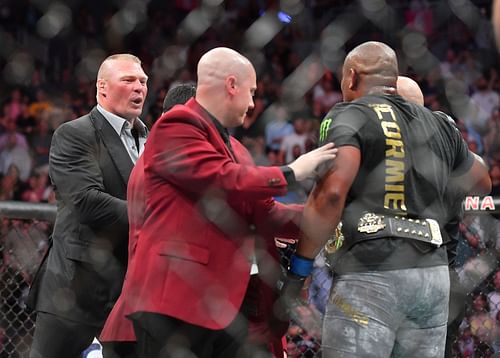 Daniel Cormier and Brock Lesnar at UFC 226: Miocic vs. Cormier