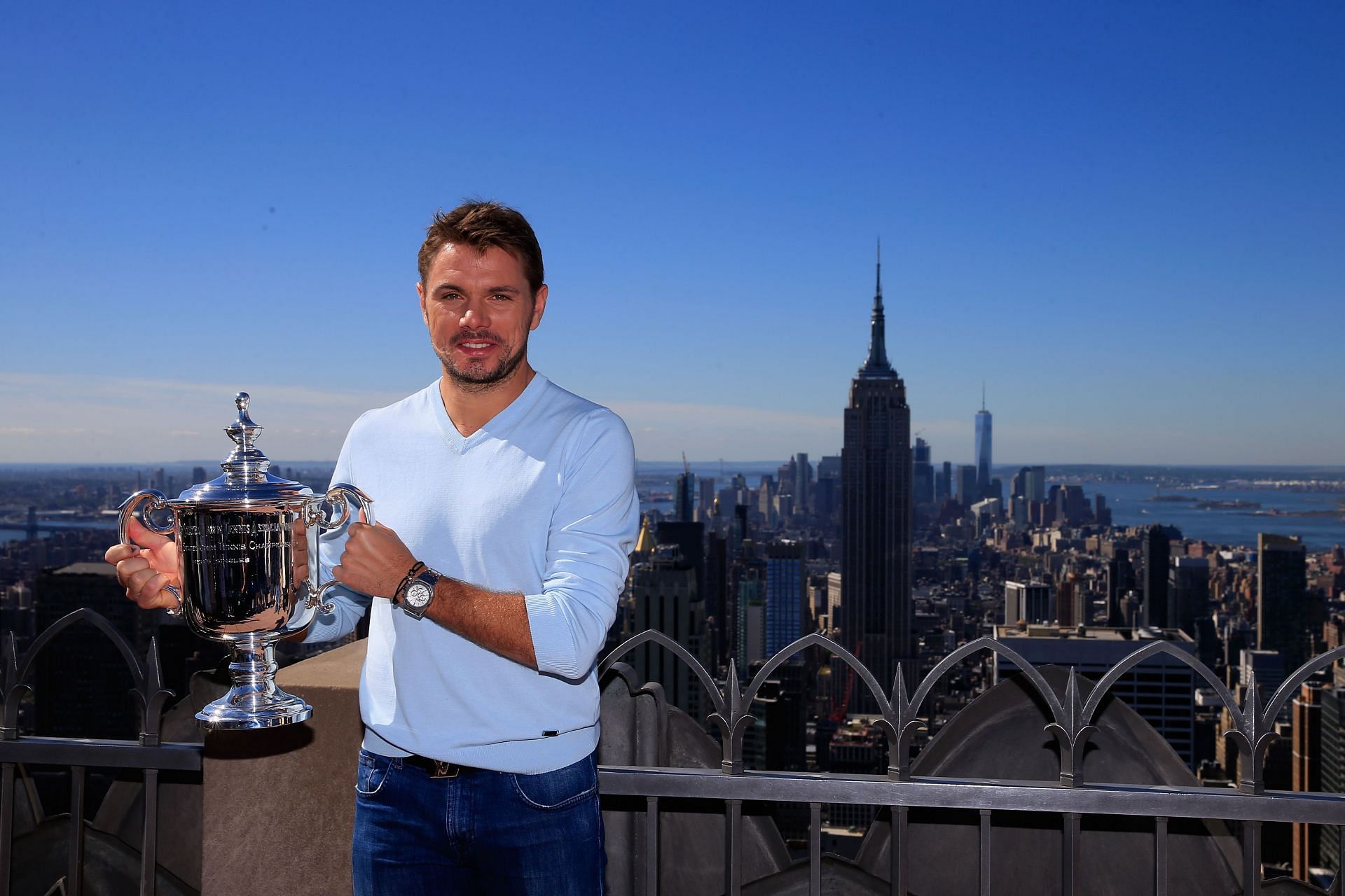 Stan Wawrinka with the 2016 US Open trophy