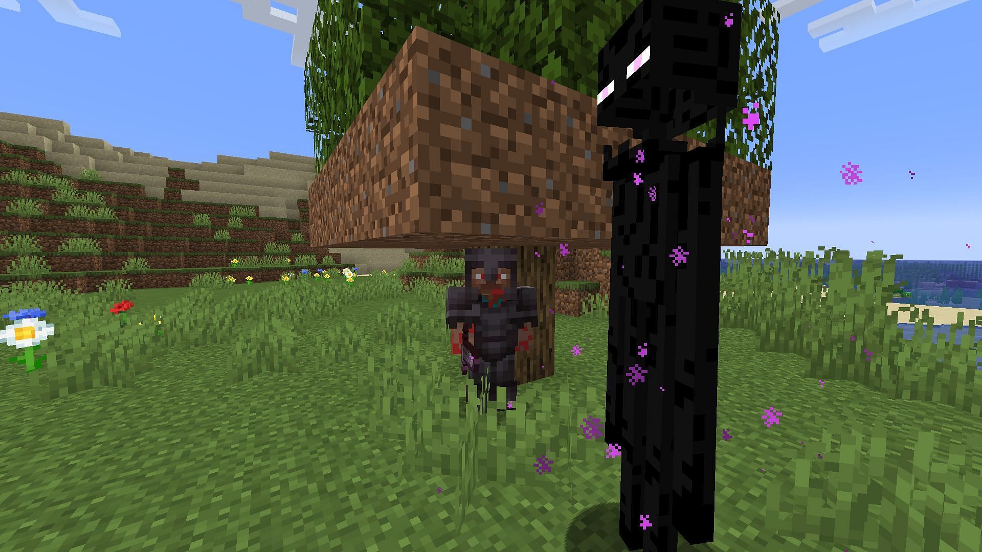 A bunch of Endermen can get angry in the final realm if players aren't careful (Image via Minecraft 1.19)