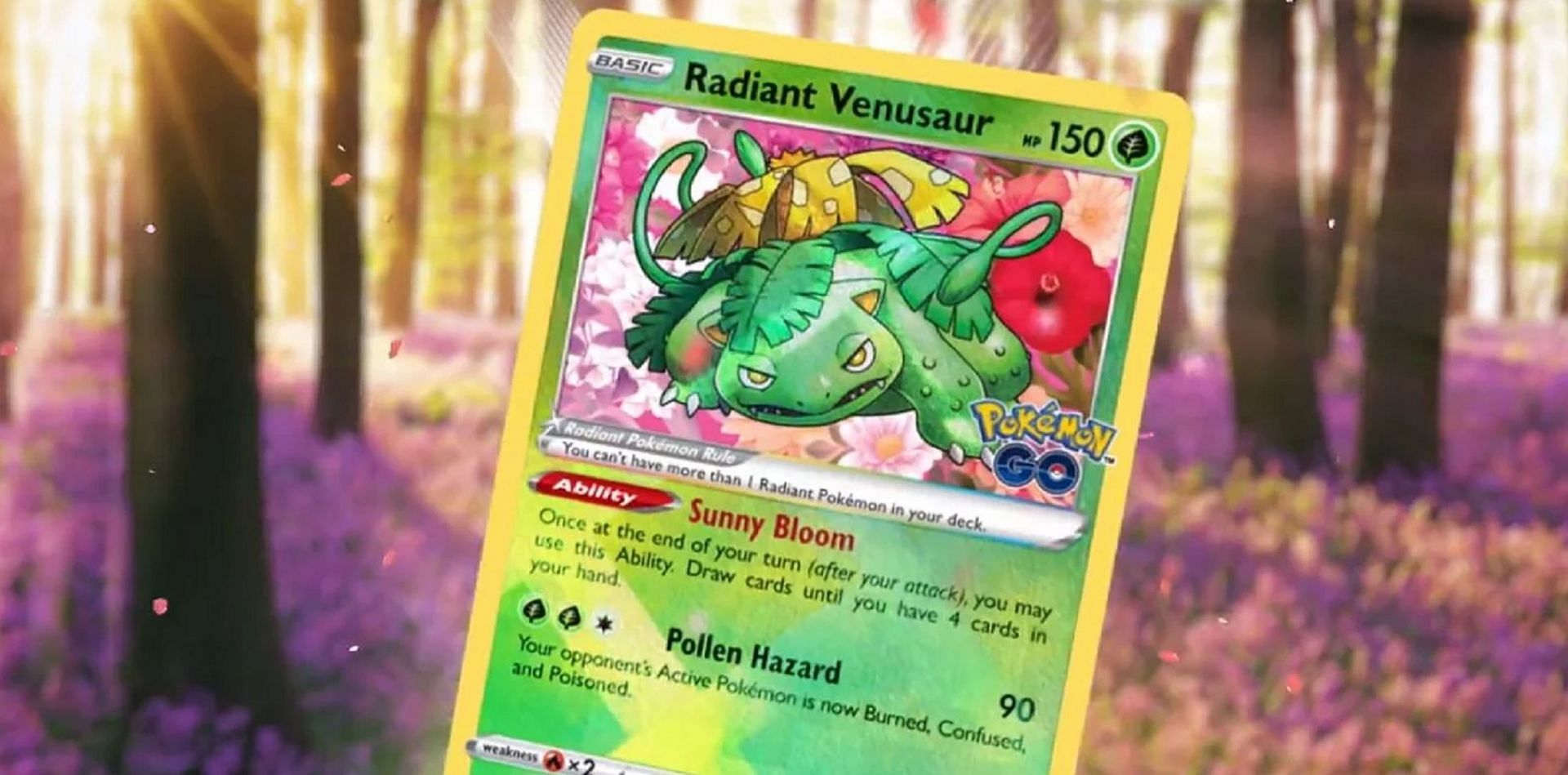 Radiant Venusaur&#039;s new card art (Image via The Pokemon Company)