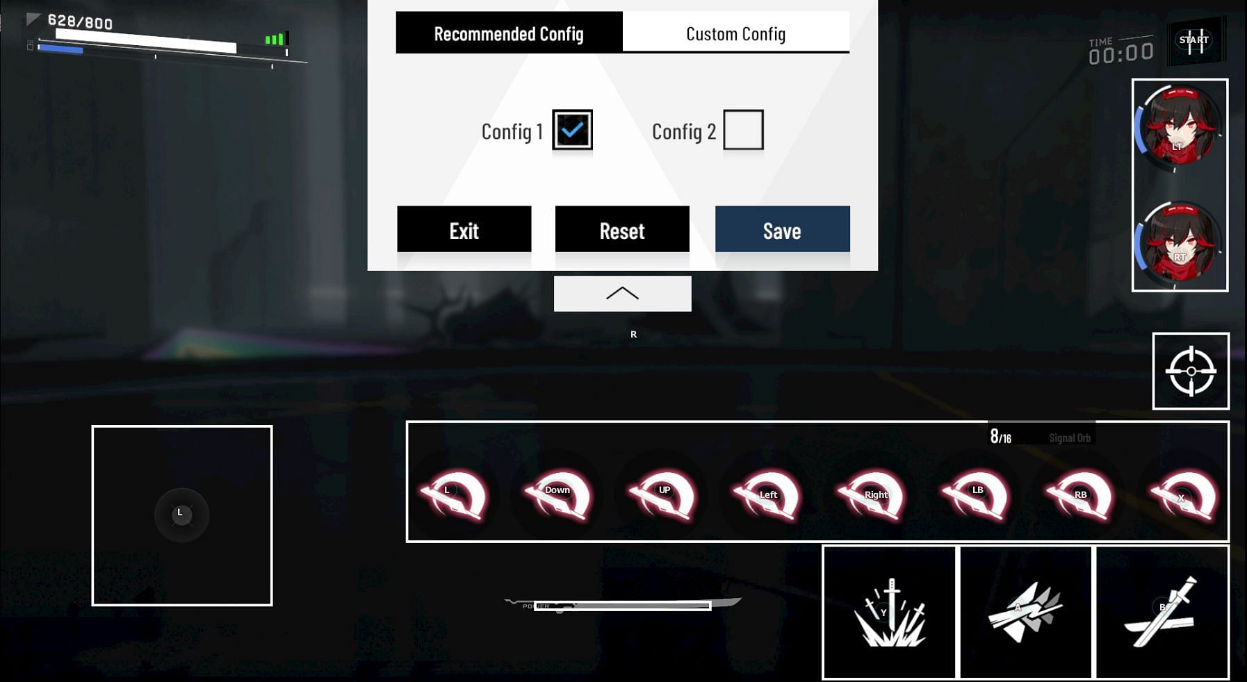 The combat controls on the emulator (Image via Kuro Games)