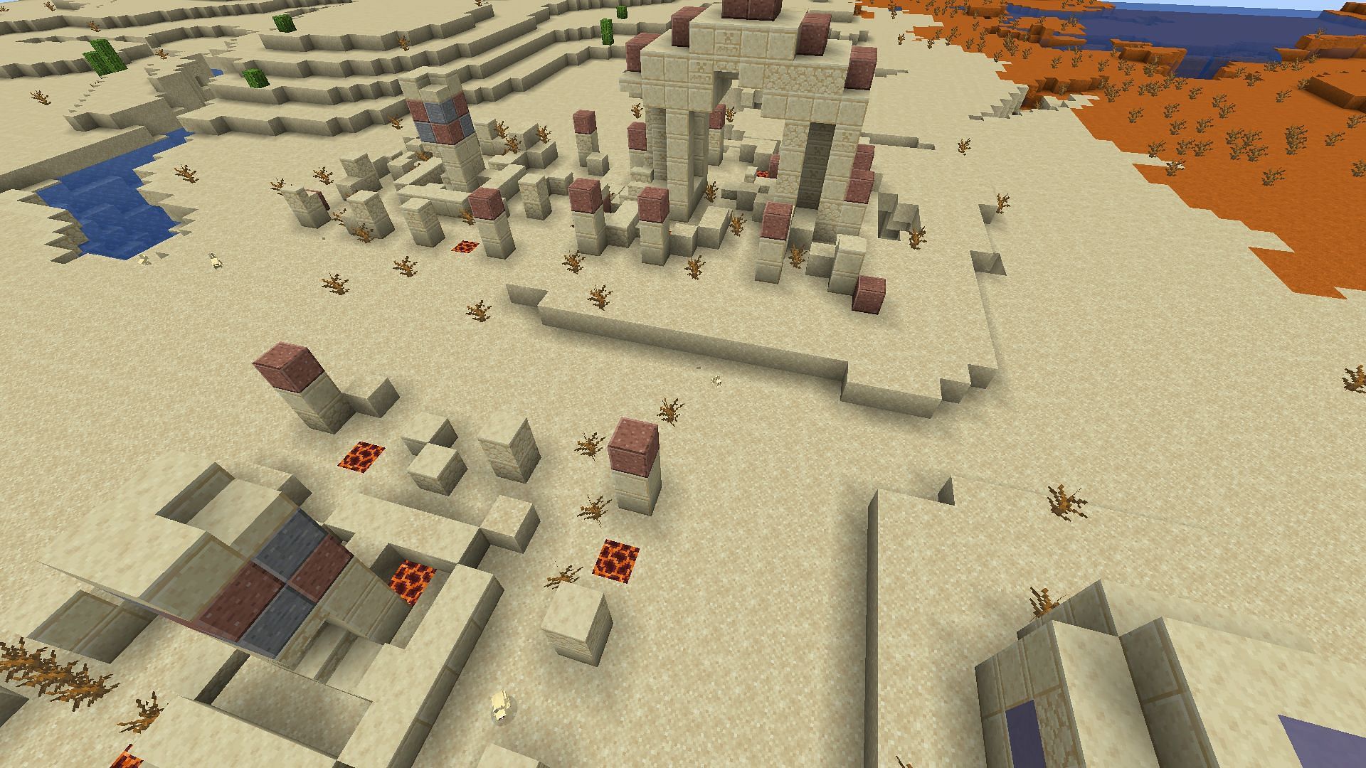 An example of a new structure: desert ruins (Image via Minecraft)