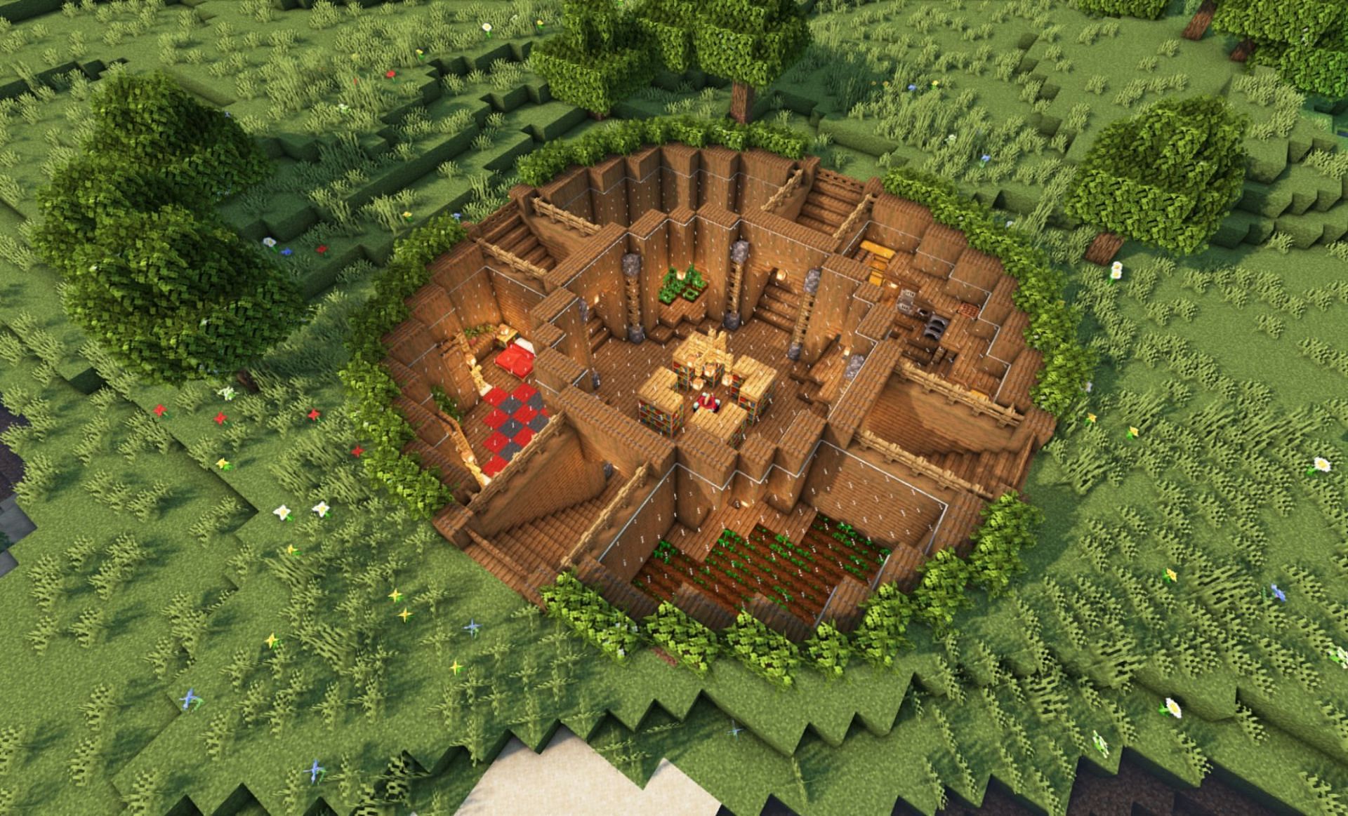 An underground base (Image via Blue Minecraft)