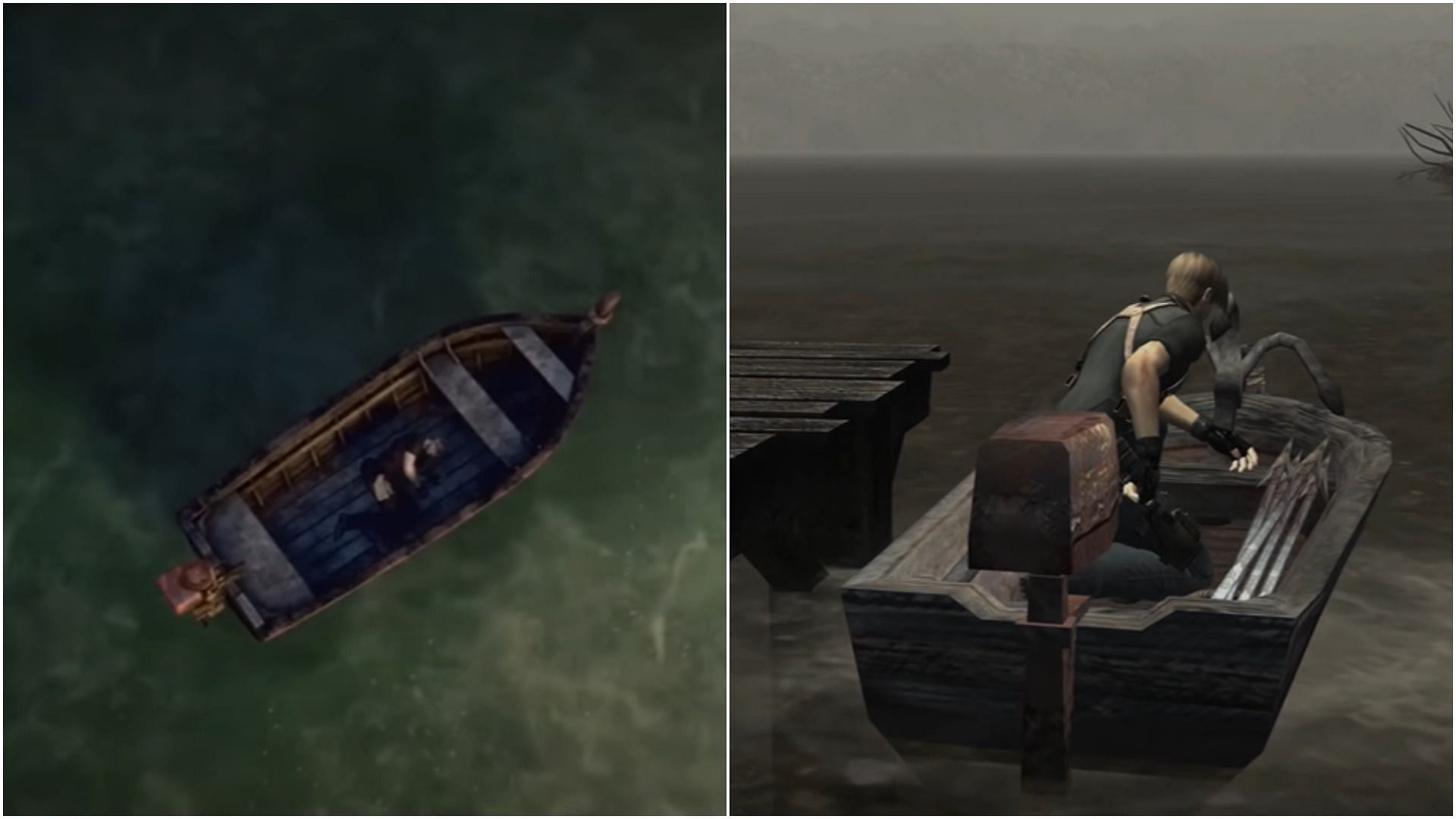 The Resident Evil 4 remake trailer showcases a boat on a lake (Image via Capcom)