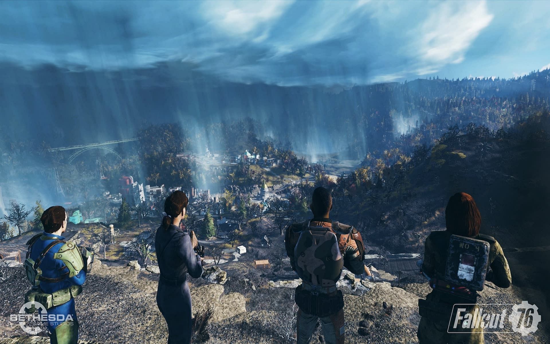 Players overlook the map in Fallout 76 (Image via Bethesda)