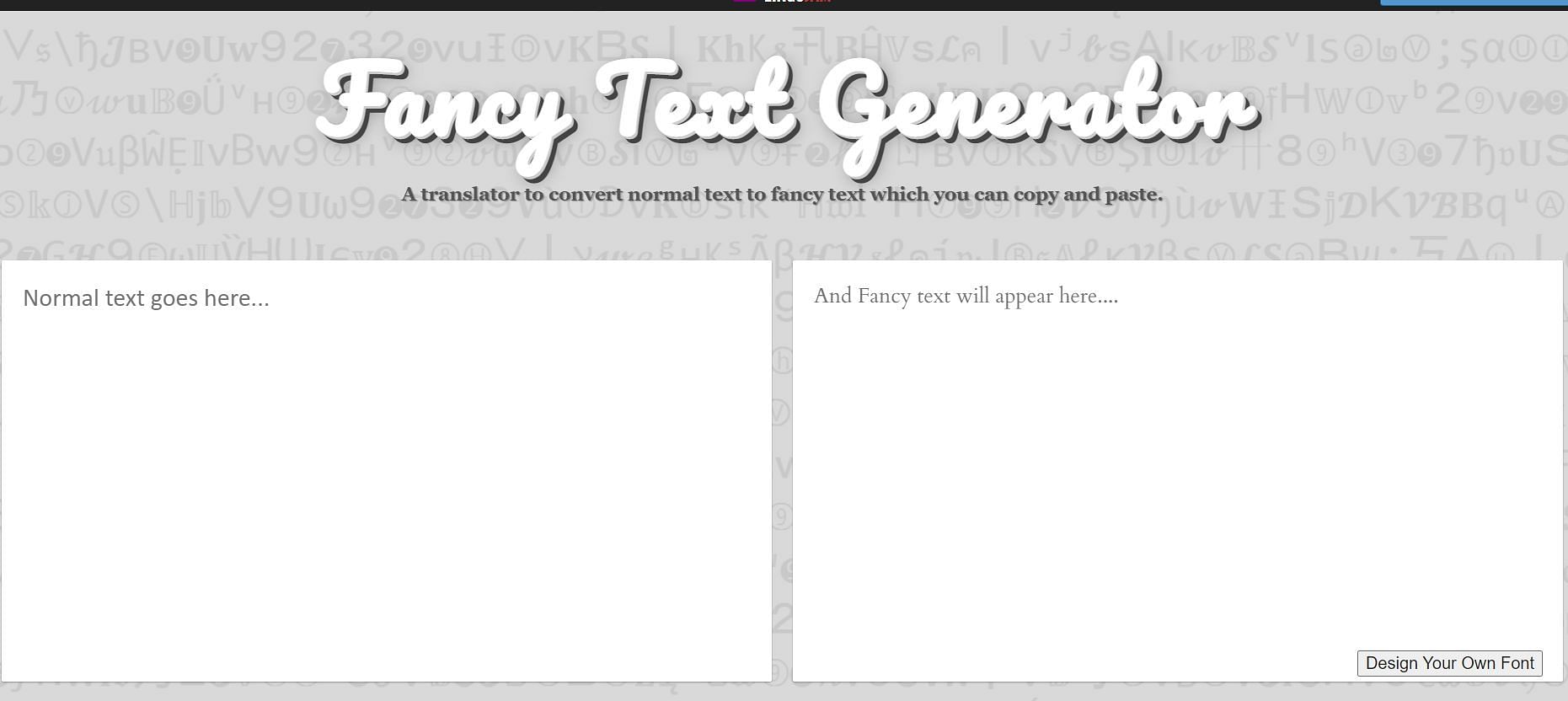 Lingojam is one website that offers the players a text generator (Image via lingojam.com)