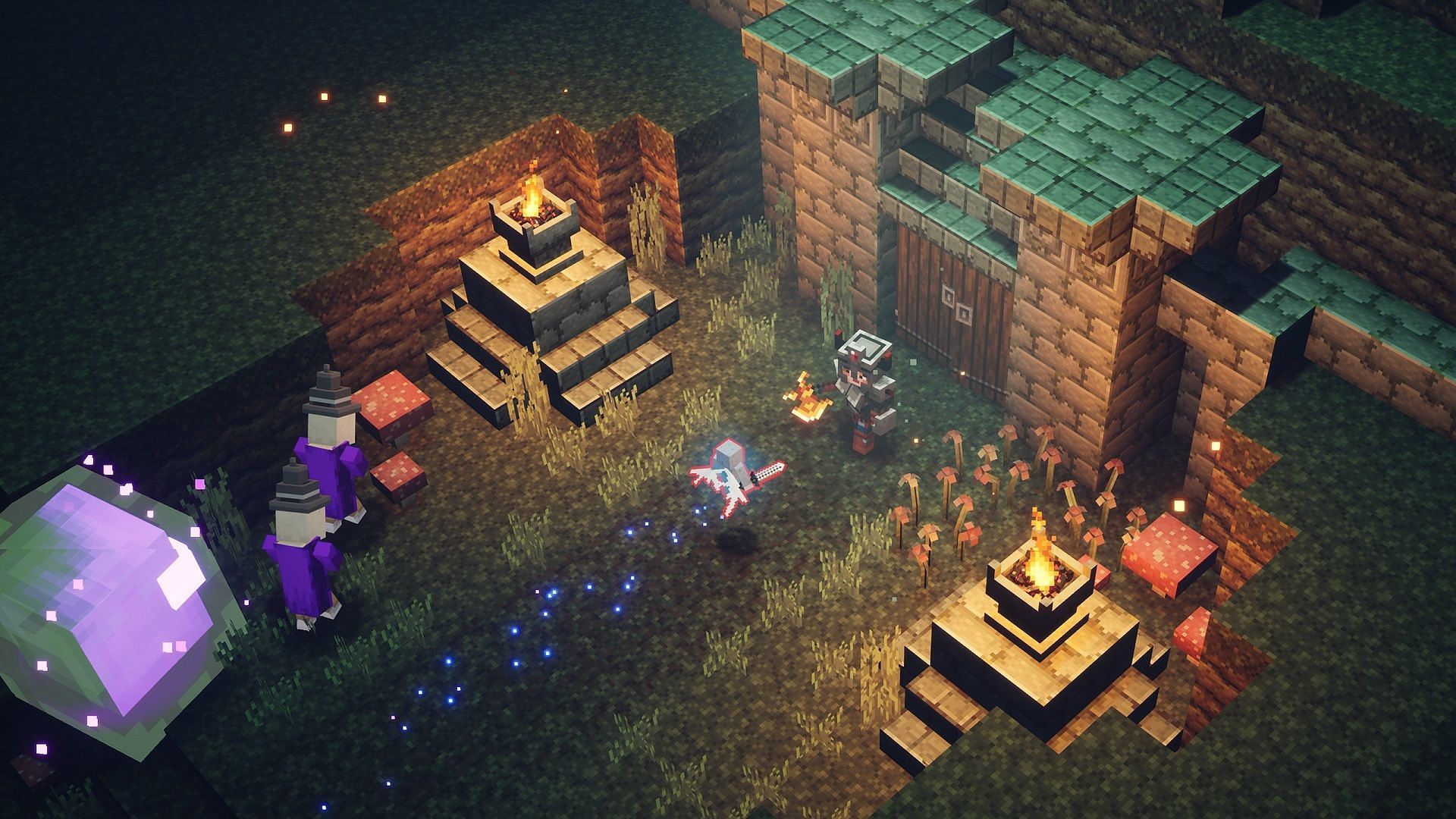 Gameplay from MC Dungeons, the other co-op spinoff (Image via Minecraft Dungeons)