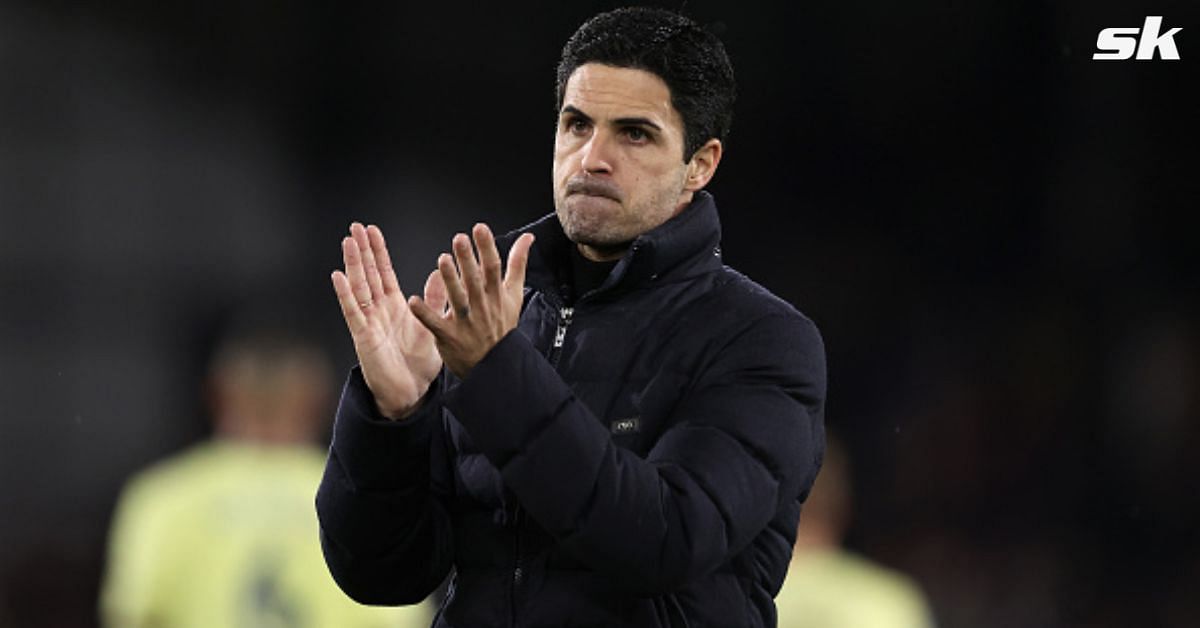 Arsenal manager Mikel Arteta reacts during a match.