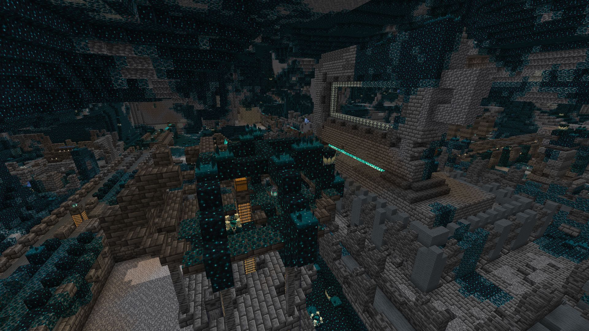 One of the ancient cities found on the world (Image via Minecraft)