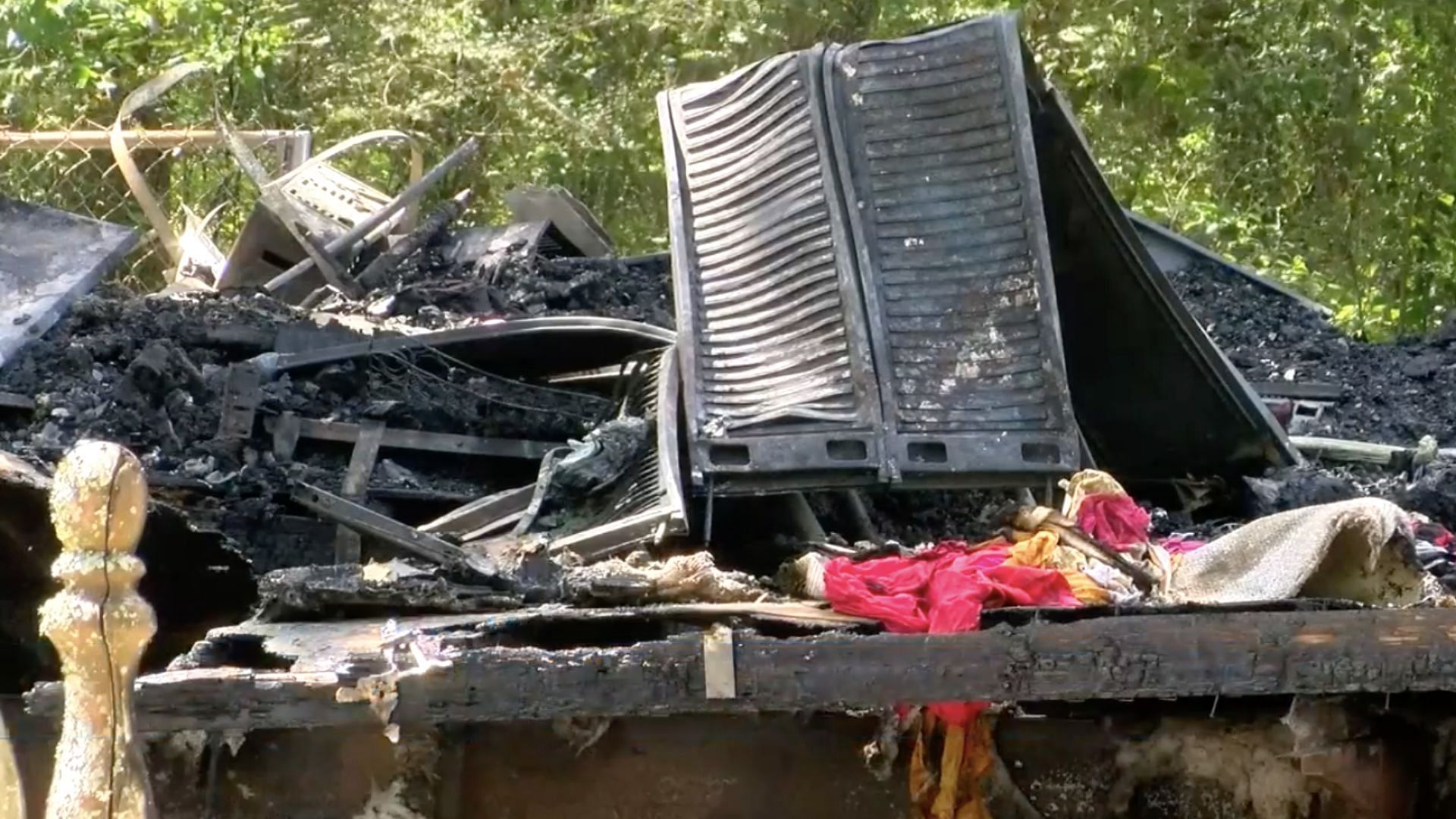 Burnt remains of Georgia Mae Green Griffin&#039;s house (Image via WALB News 10)