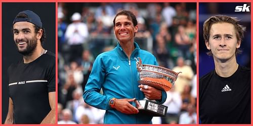 (From L) Matteo Berrettini, Rafael Nadal, and Sebastian Korda