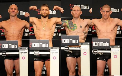 (L-R) Donald Cerrone, Calvin Kattar, Josh Emmett, and Joe Lauzon at the weigh-ins for UFC Fight Night: Kattar vs. Emmett [Images courtesy: @ufc via Instagram]