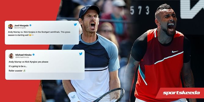 "Should be captivating, about as good as it gets on grass courts if none of the Big 3 are involved" - Tennis fans excited to see Andy Murray take on Nick Kyrgios in the Stuttgart Open semifinal