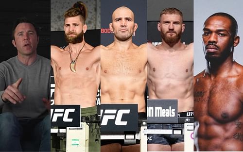 [L-R] Chael Sonnen, Jiri Prochazka, Glover Teixeira, Jan Blachowicz, and Jon Jones [Images courtesy: Chael Sonnen via YouTube, @jirkaprochazka, @gloverteixeira, @janblachowicz, and @jonnybones via Instagram]