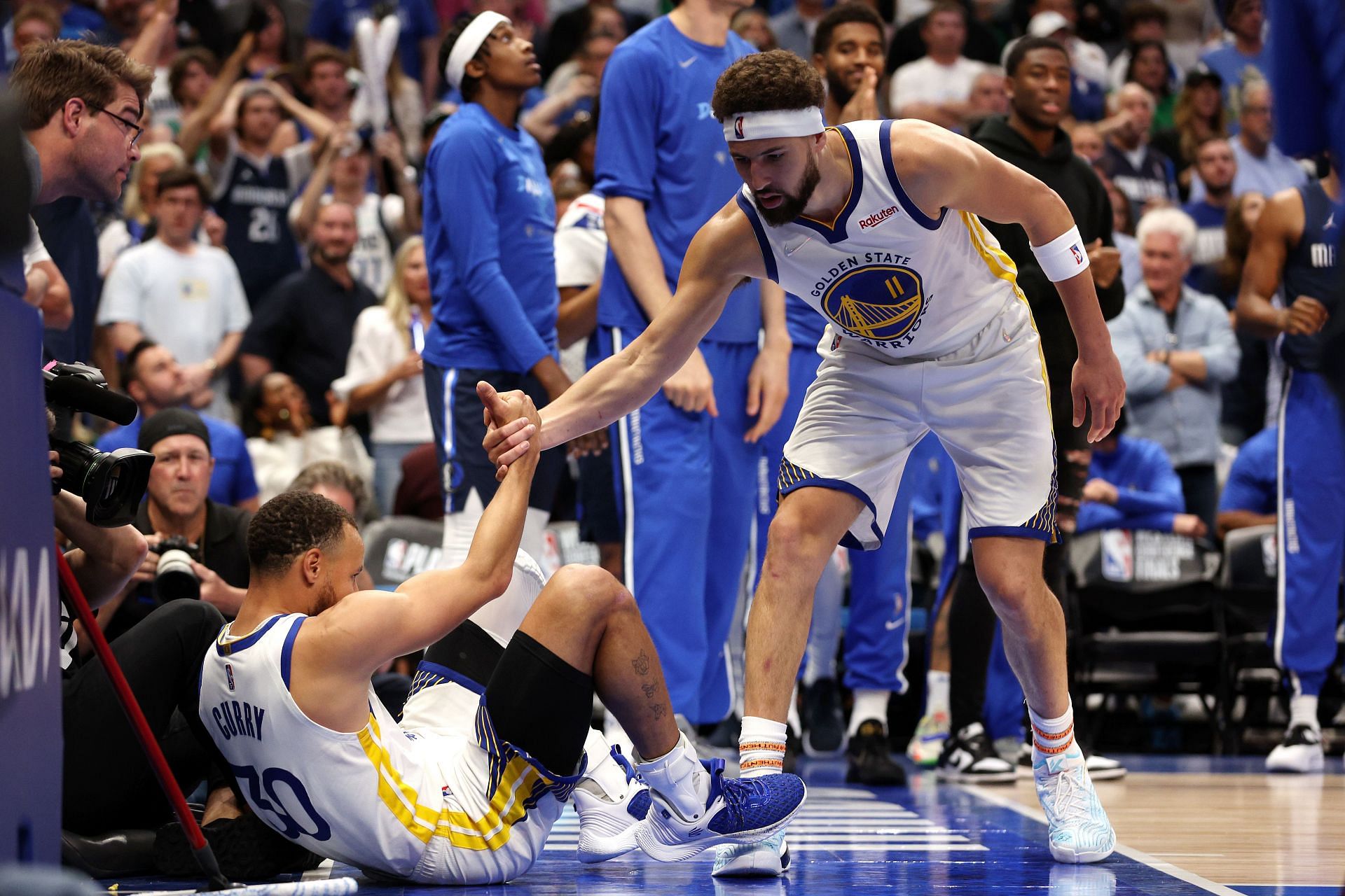 Steph Curry and Klay Thompson of the Golden State Warriors.