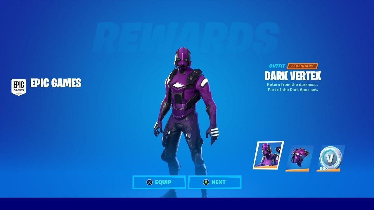 Dark Vertex is one of the most expensive Fortnite cosmetics. (Image via Epic Games)