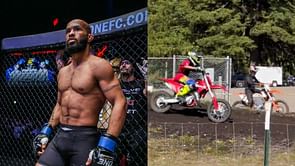 "Not bad for a kid who rides three times a month" - Demetrious Johnson supports his kid's Motocross