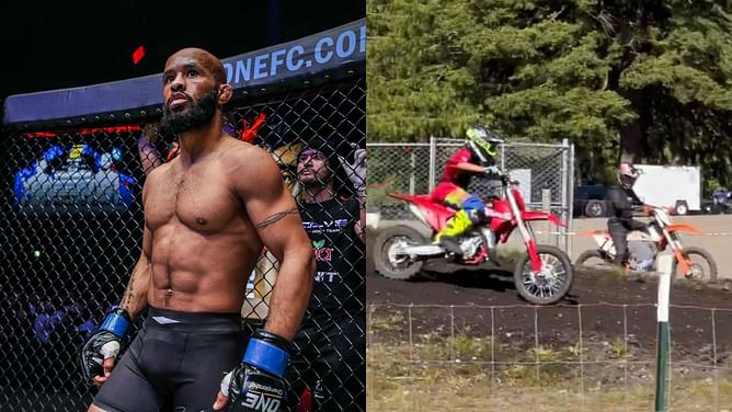 "Not bad for a kid who rides three times a month" - Demetrious Johnson supports his kid's Motocross