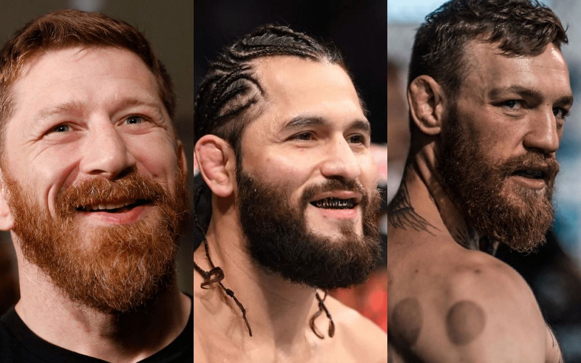 Mike Brown (left), Jorge Masvidal (center), and Conor McGregor (right)