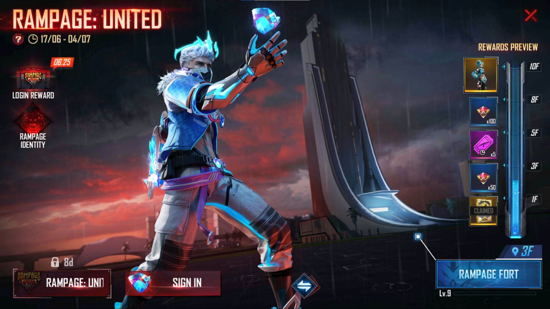 After reaching floor 10, the bundle will be rewarded (Image via Garena)
